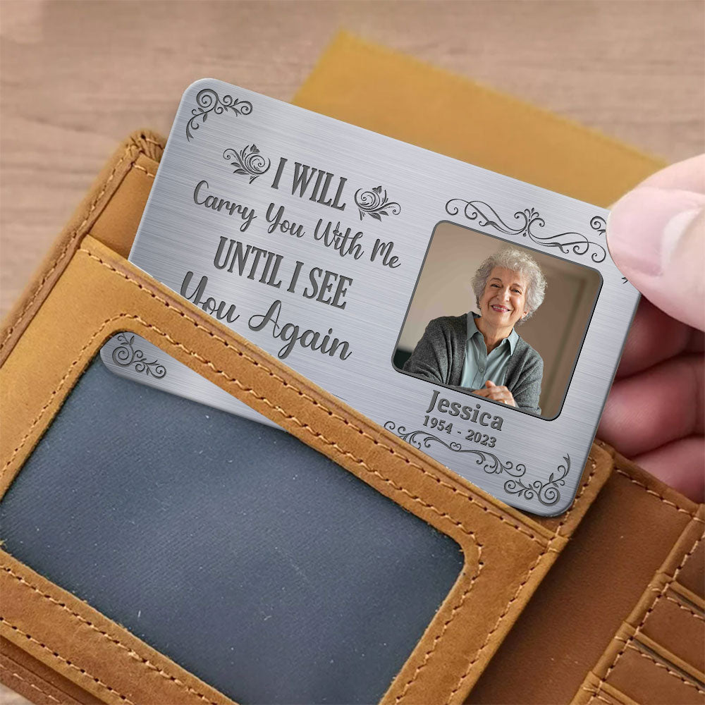 Personalized Memorial Custom Photo Not A Day Goes By That You Are Not Missed Wallet Card