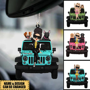 Personalized A Girl With Off-Road Car And Pet Ornament Gift For Journey Lovers