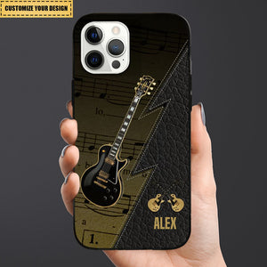 Personaziled Name Black Guitar Phone Case