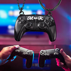 Personalized Magnetic Gamer Matching Necklace Set