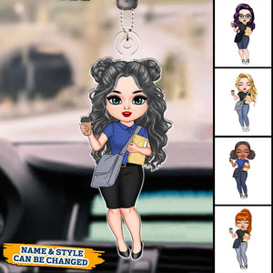 Postal Worker Chibi Ornament - Personalized Custom Car Ornament - Christmas Gift For Postal Worker