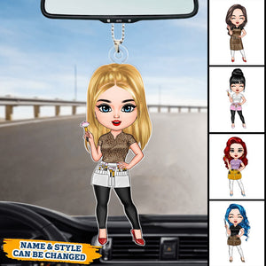 Beauty Girl - Personalized Custom Car Ornament - For Hairstylist, Nailtech, Makeup Artist
