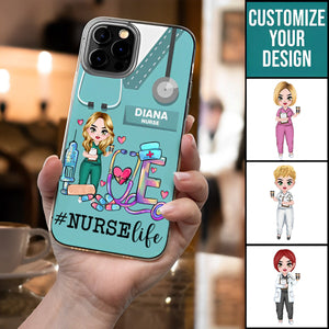 Love Nurse Life - Personalized Clear Phone Case - Gift For Nurse