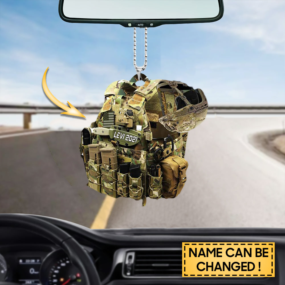 Personalized Soldier Vests Shaped Ornament