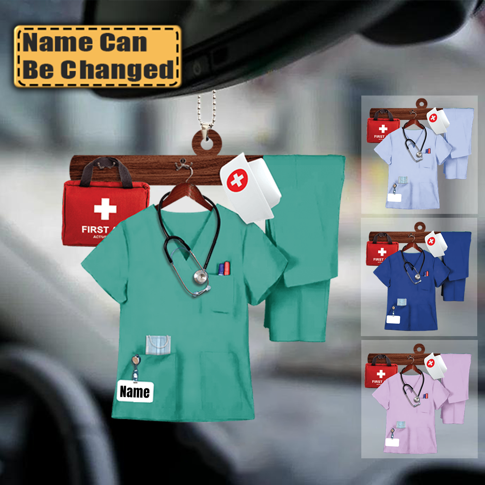 Personalized Nurse Uniform Custom Shaped Acrylic Ornament - Gift for Nurse Ornament