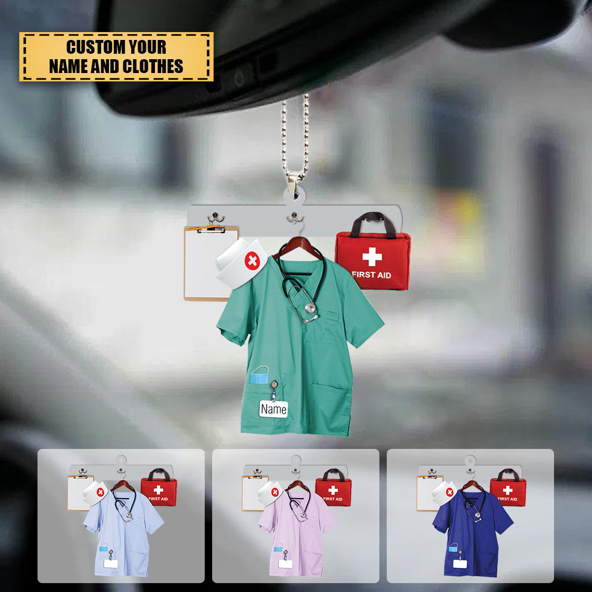 Personalized Nurse Uniform Custom Shaped Acrylic Ornament