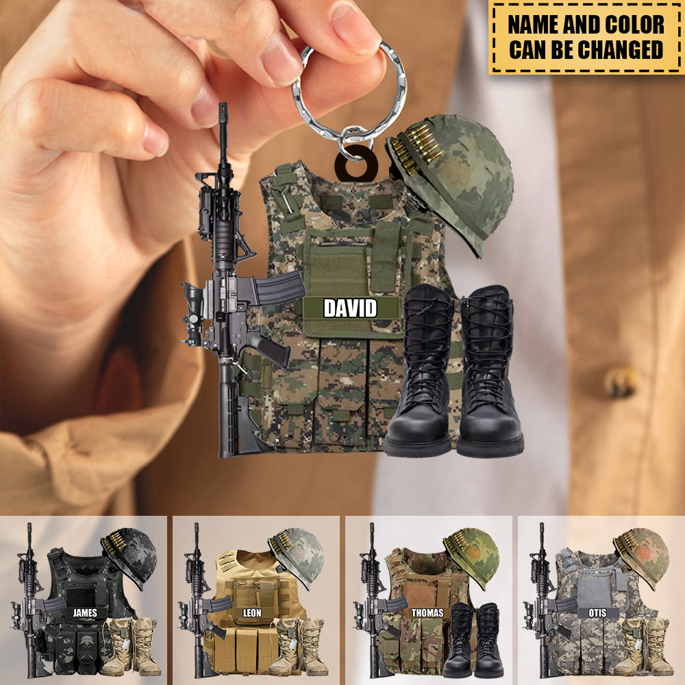 Personalized Uniform Keychain - Gift Idea For Veterans Gift