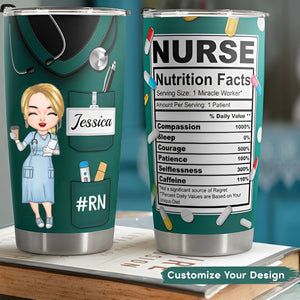 Nurse Nutrition Facts New Version - Personalized Tumbler Cup - Perfect Gift For Nurse