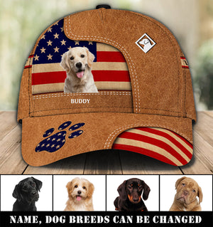 Gift for Father Lovely Dogs With USA Flag - Dog Personalized Classic Cap - Funny Dog Gift For Independence Day