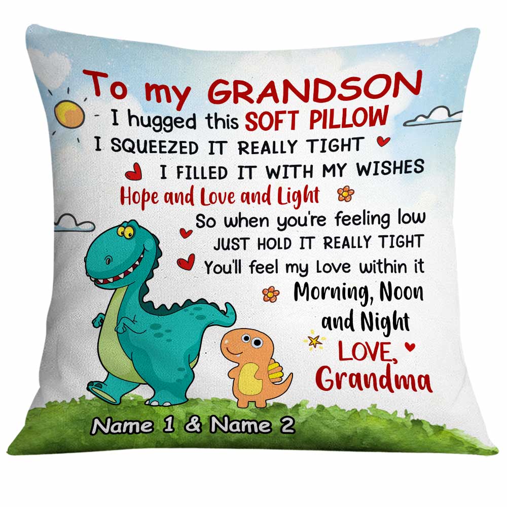 Personalized Granddaughter Grandson Dinosaur Pillowcase