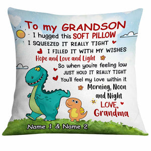 Personalized Granddaughter Grandson Dinosaur Pillowcase