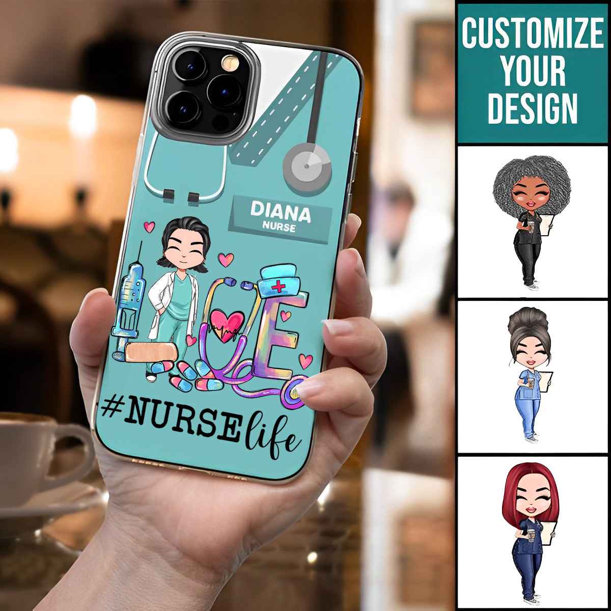 Love Nurse Life - Personalized Clear Phone Case