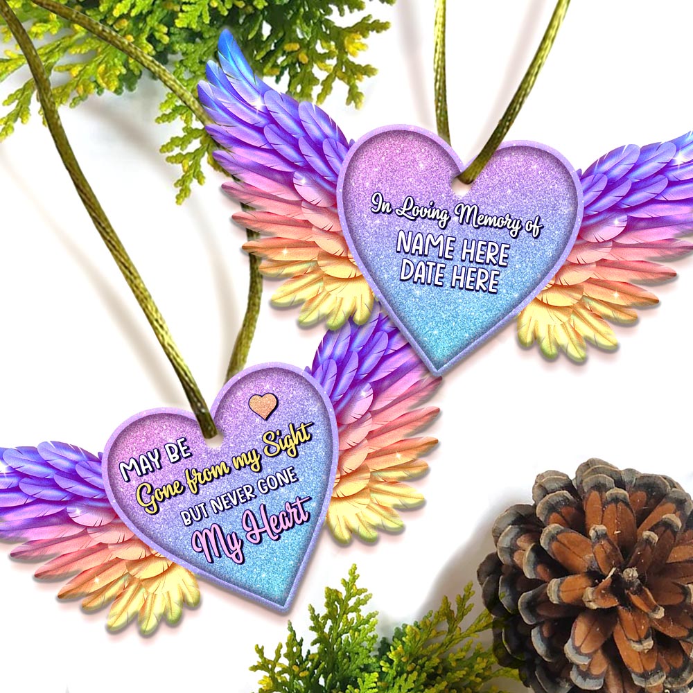 Gone Form My Sight, Never Gone My Heart - Personalized Memorial Christmas Ornament