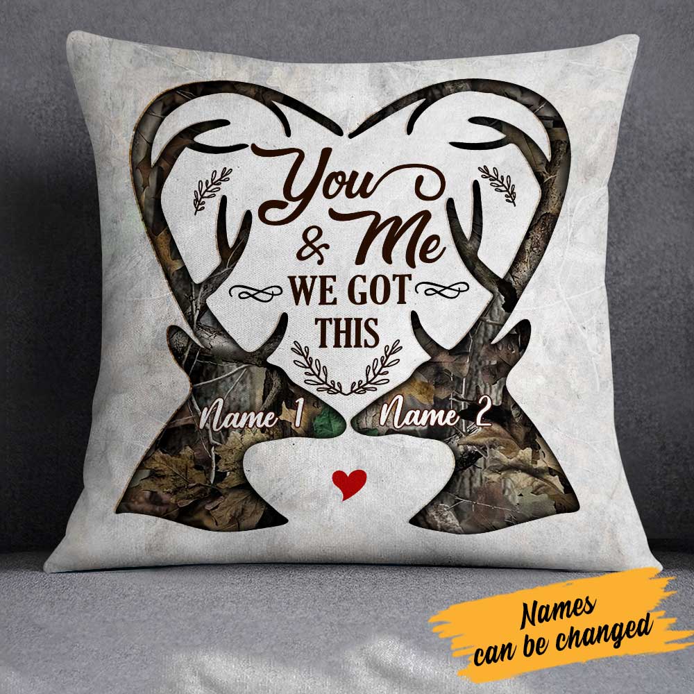 Personalized Deer Couple Pillow DB41 26O23