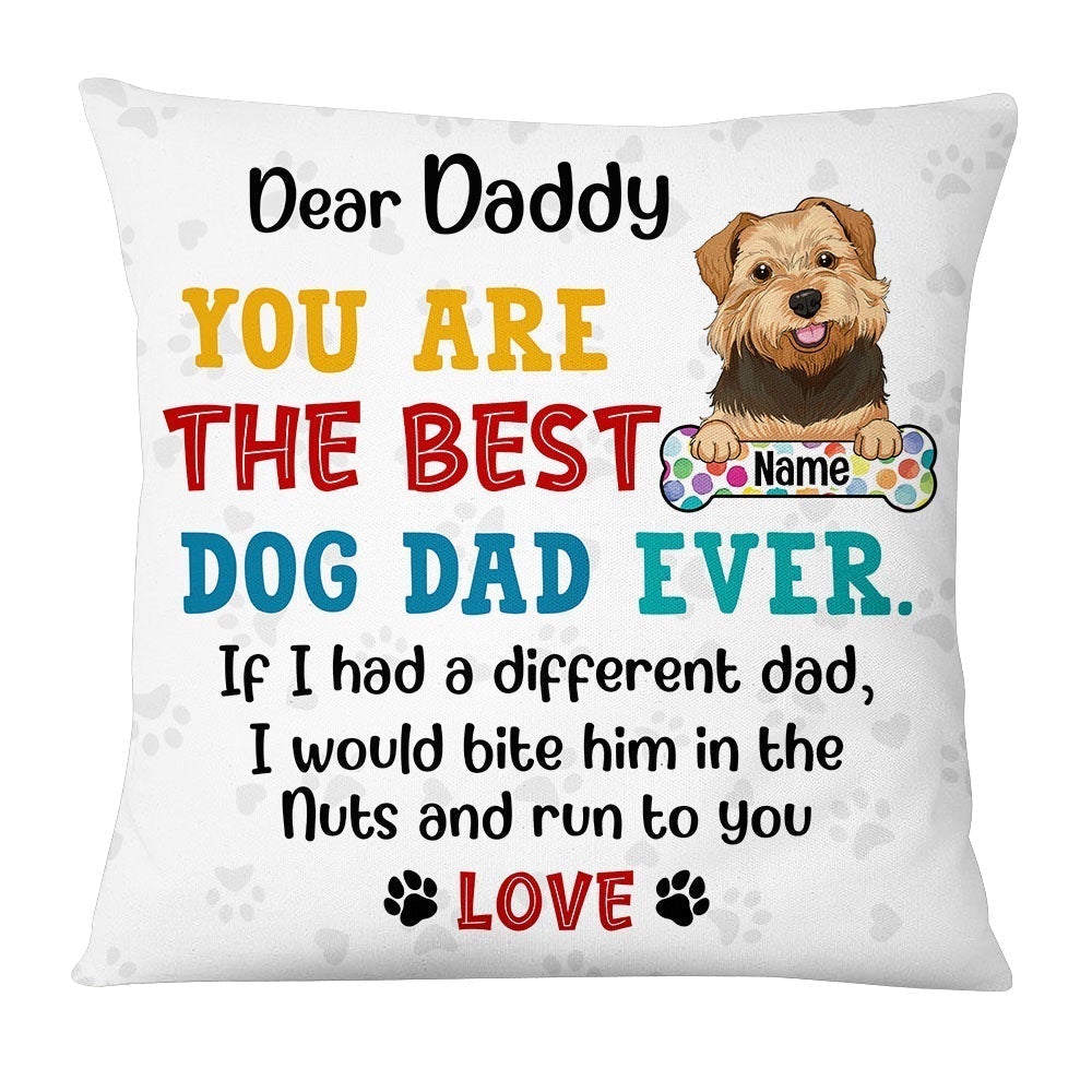 Personalized Dog Dad Pillow