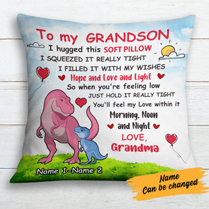 Personalized Mom Grandma To My Son Grandson Dinosaur Pillowcase DB152 30O24
