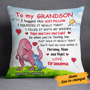 Personalized Mom Grandma To My Son Grandson Dinosaur Pillowcase DB152 30O24