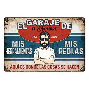 Personalized Grandpa Dad Garage Man Cave Spanish Garaje Metal Sign DB311 87O53