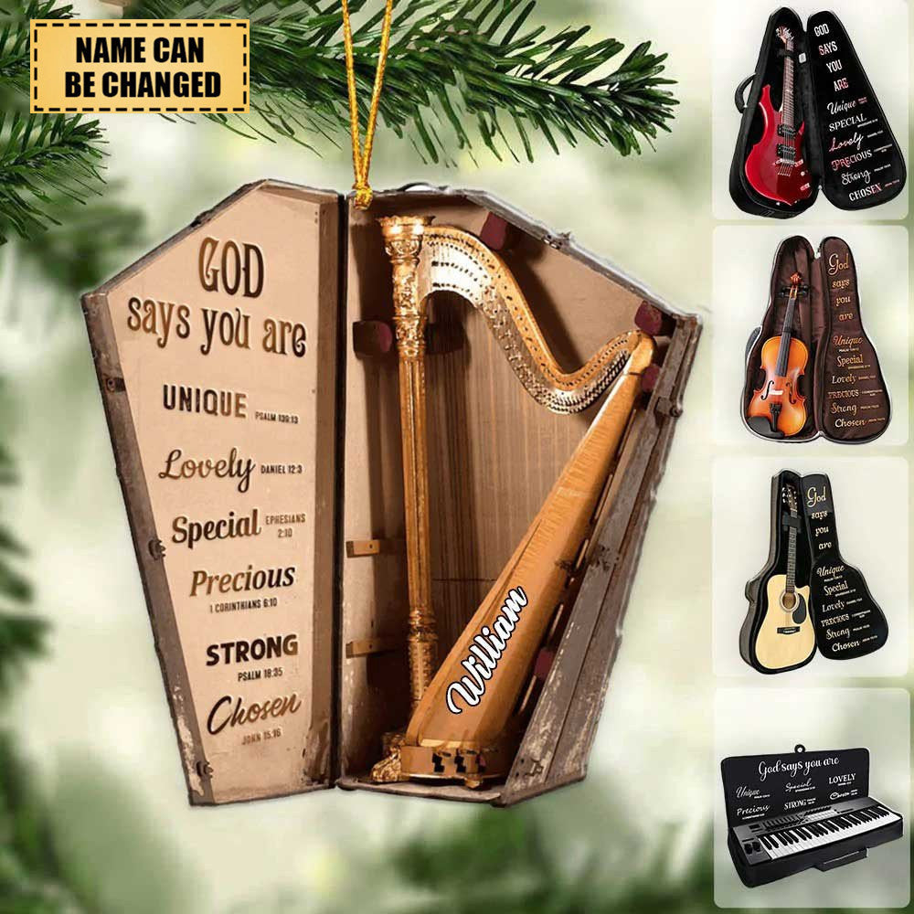 Personalized Musical Instrument With Bag God Says You Are - Christmas Ornament for Music Lovers