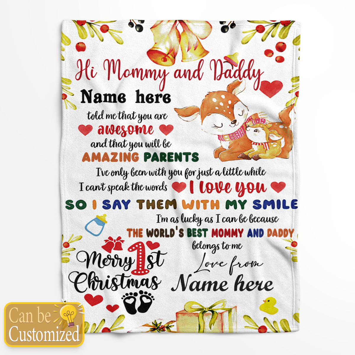 Personalized 1st Christmas Gift For Mommy and Daddy