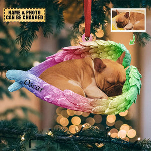 Gifts For Dog Lover - Sleeping Pet Within Angel Wings - Custom Ornament from Photo - Dog Ornament