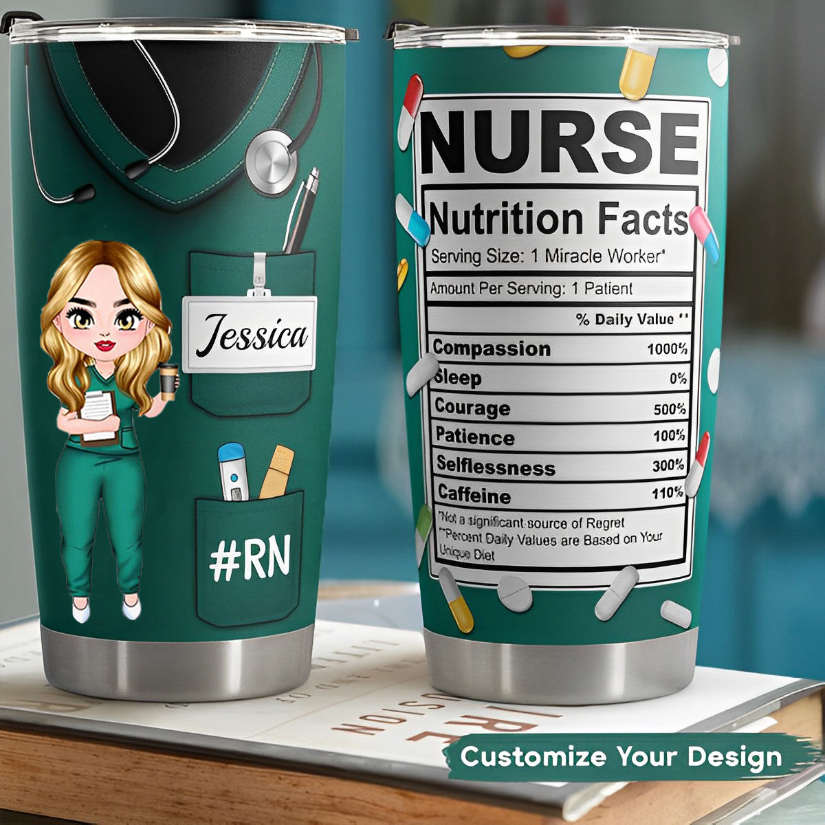 Nurse Nutrition Facts New Version - Personalized Tumbler Cup