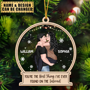 Christmas Kissing Couple Best Thing On The Internet - Gift For Couples - Personalized Ornament