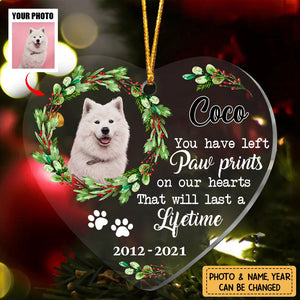 Dog Memo Heart Ornament - Dog Lover Gifts - Custom Ornament from Photo