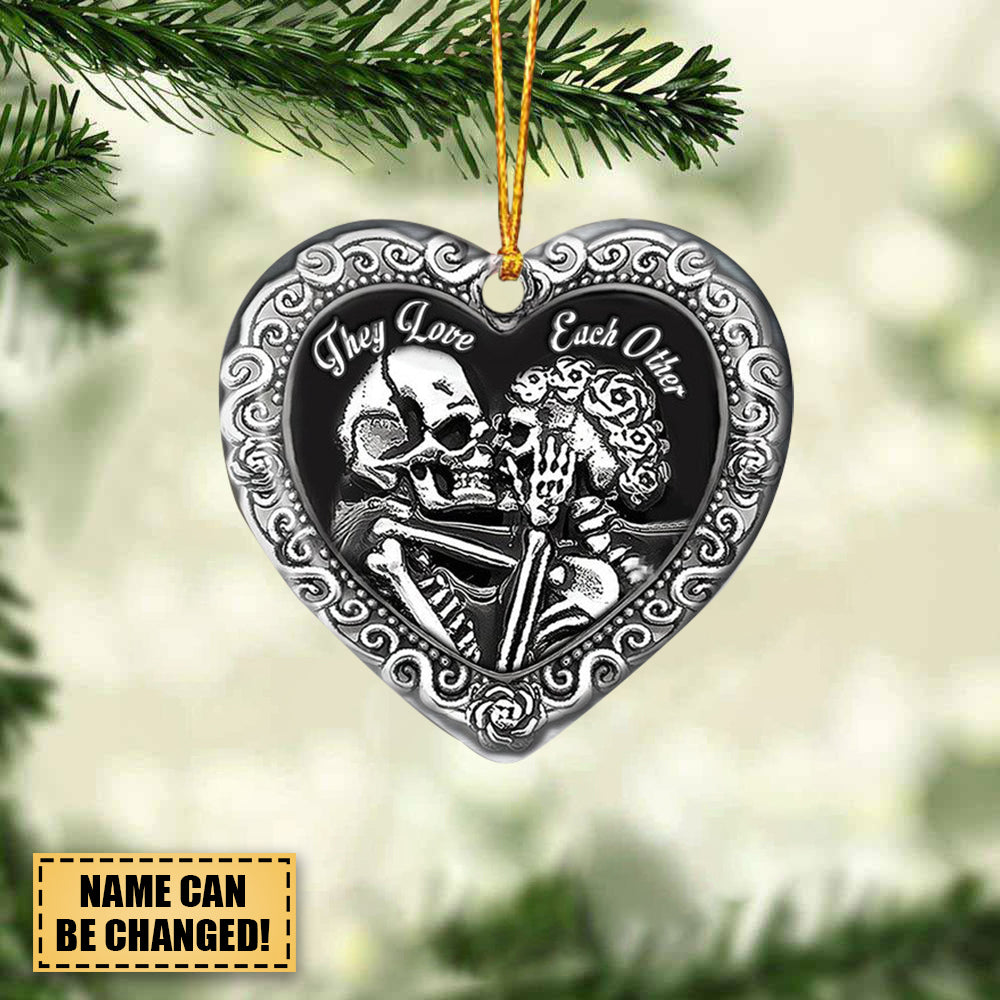 SKULL COUPLE JEWELRY HEART ORNAMENT