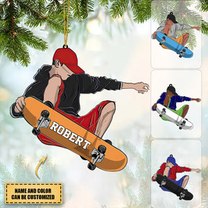 Personalized Skateboard Player Fly Ornament