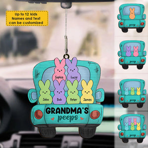 Grandma's Peeps - Family Personalized Custom Car Shaped Home Ornament