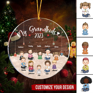 My Grandkids - Up To 10 Kids - Personalized Circle Acrylic Ornament