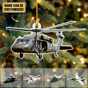 Personalized Veteran Ornament, Veteran Helicopter, Christmas Tree Decor