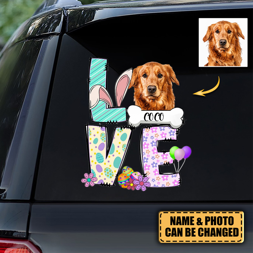 Personalized Easter Bunny LOVE Decal Gift For Dog Lovers