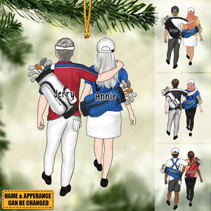 Golf Couple For Life - Personalized Acrylic Christmas Ornament, Gifts For Golf Lovers