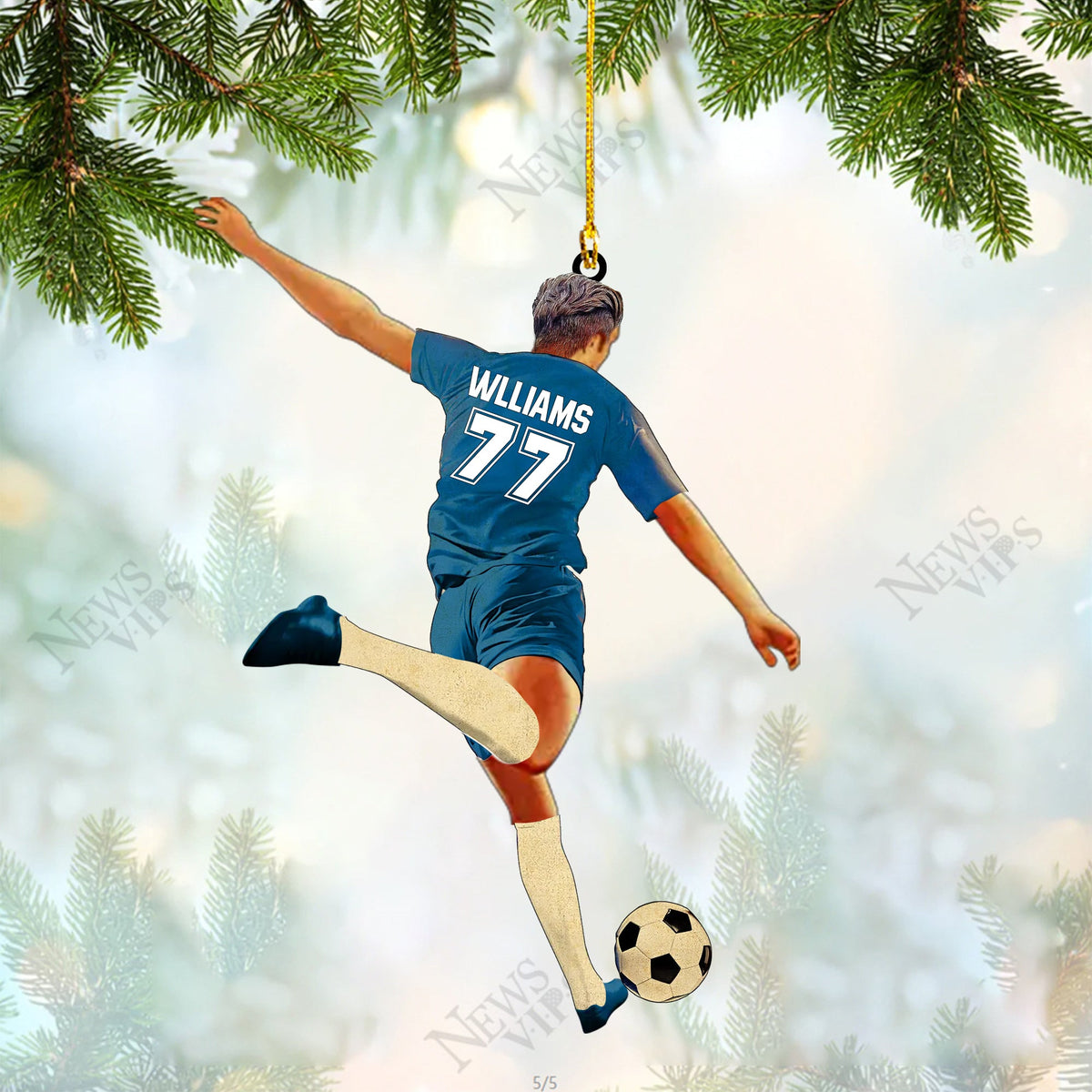 Personalized Soccer Player Acrylic Christmas Ornament For Soccer Lovers