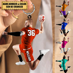 Personalized handball Player Acrylic Shaped Keychain