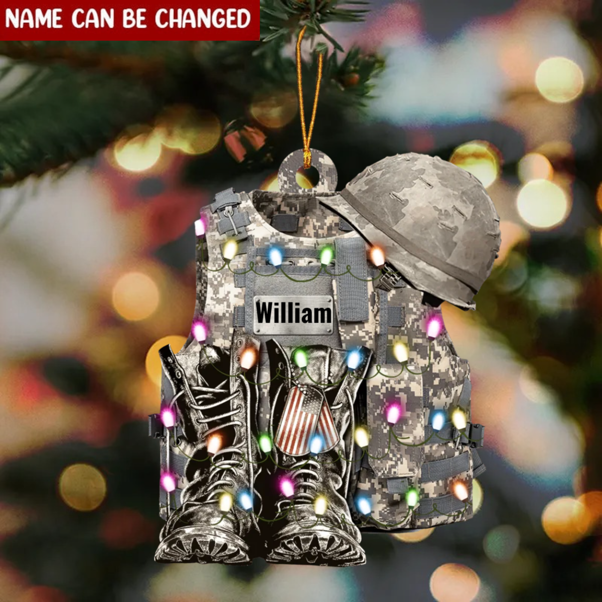 Boots & Hat - Personalized Christmas Flat Ornament