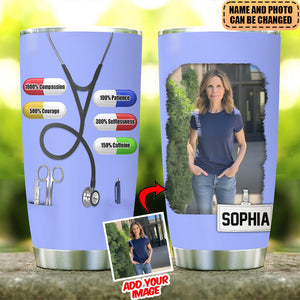 Personalized Tumbler Cup - Gift For Doctor & Nurse - Upload Photo