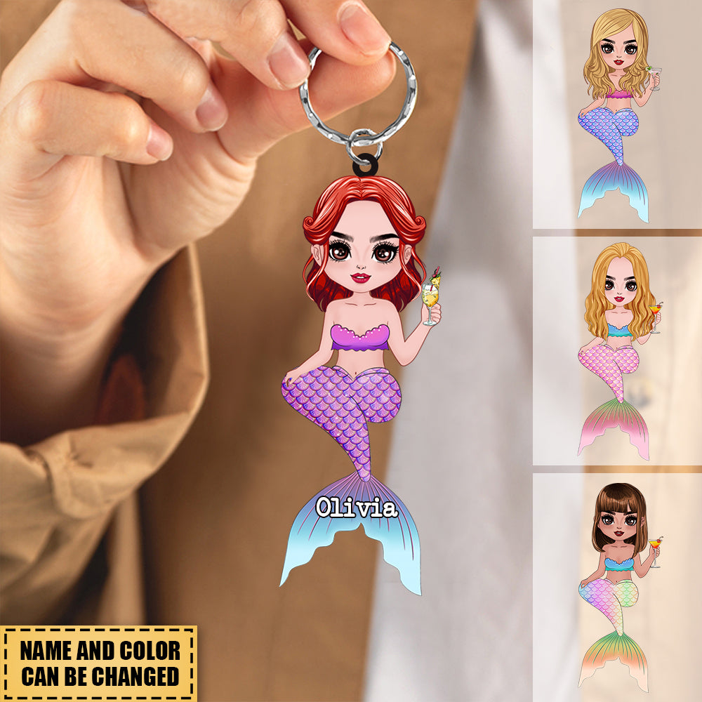 Custom Mermaid Acrylic Keychian - Gift Idea For Mermaid/Ocean Lovers