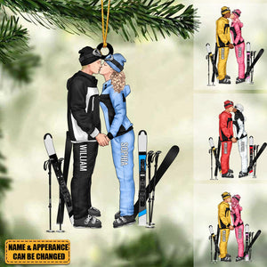 Skiing Partners For Life - Personalized Gifts Skiing Ornament For Couples, Skiing Loves