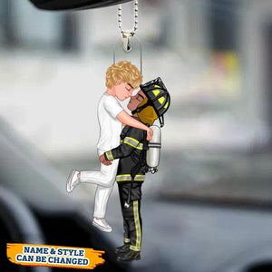 Couple Portrait, Firefighter, Nurse, Police Officer, Military, Chef, EMS, Flight, Teacher, Gifts by Occupation - Personalized Car Ornament