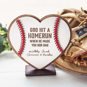 Personalized Father’s Day Baseball Heart Sign