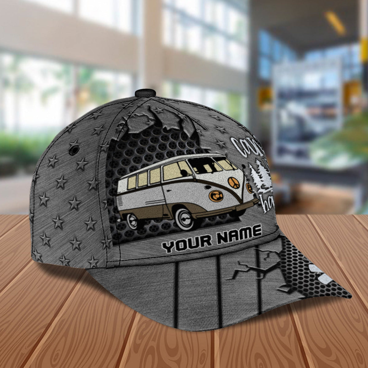 Camping My Happy Place Gray Personalized Classic Cap - CP224PS07