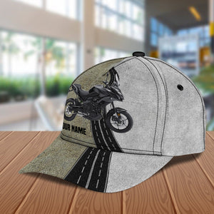 Motorcycle Grey With Road Image Personalized Classic Cap