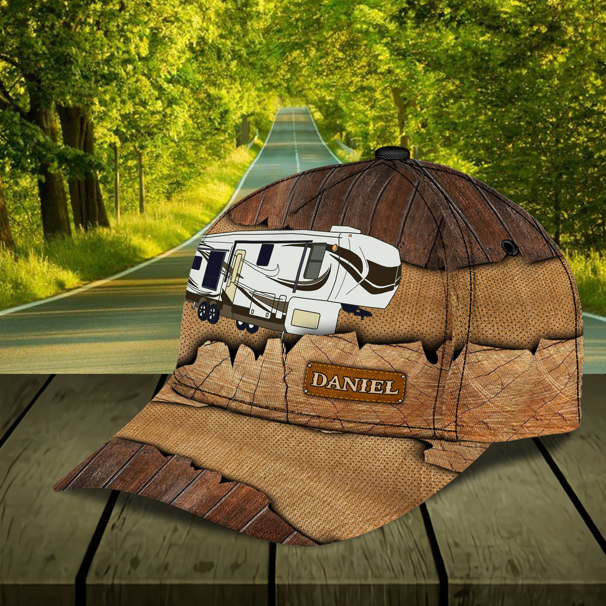 Camping Wooden Personalized Cap - CP113PS08