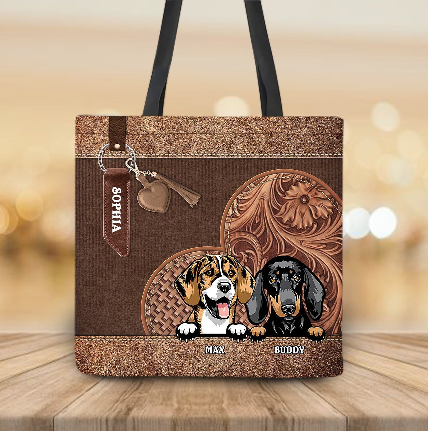 Dog Personalized All Over Tote Bag, Personalized Gift for Dog Lovers, Dog Dad, Dog Mom - TO185PS05