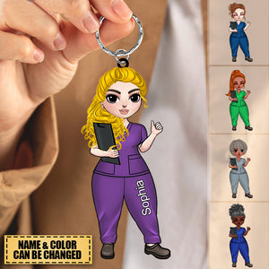 Personalized Nurse Character Keychain, Gift for Nurses