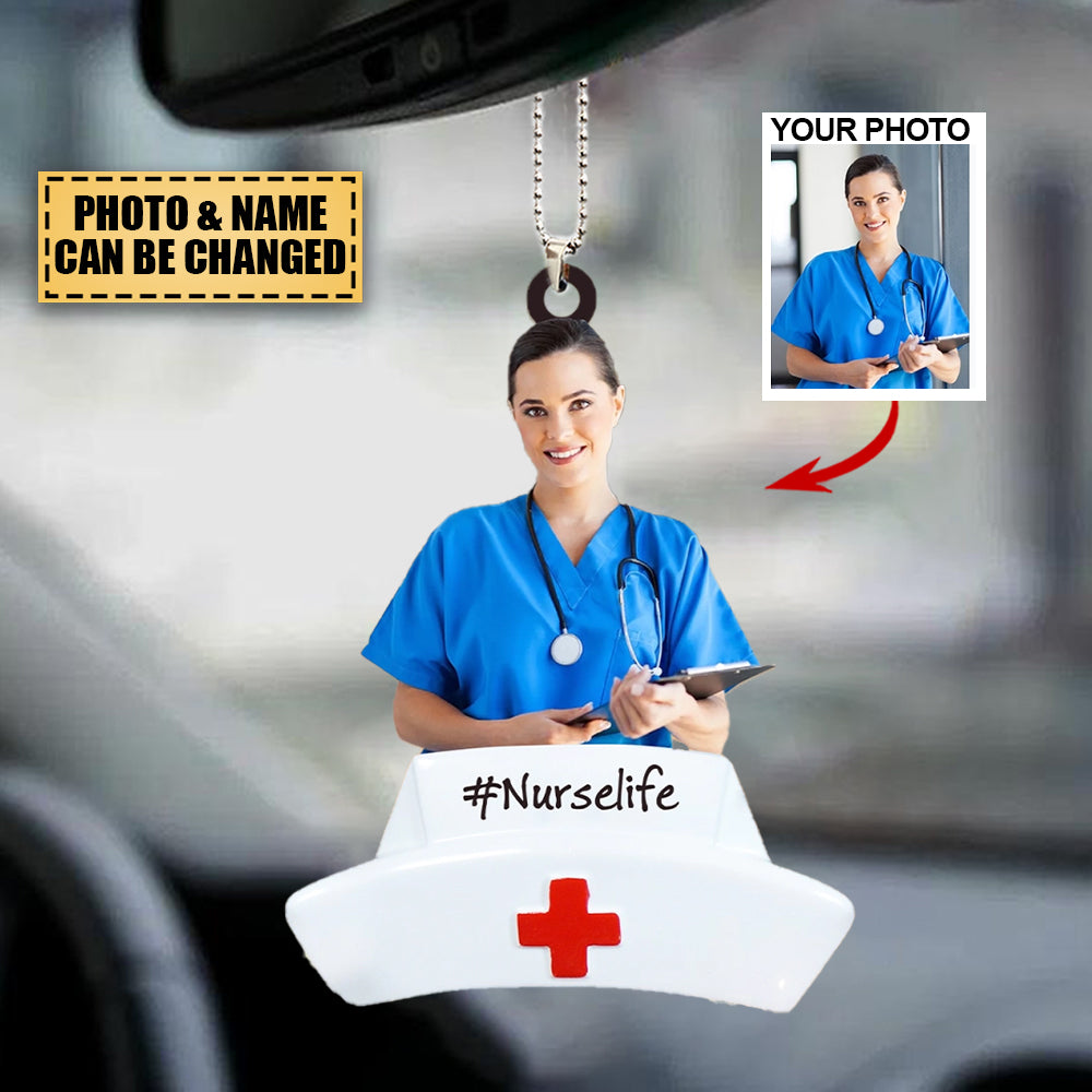 Personalized Photo Mica Ornament - Gift For Nurse - Best Nurse Ever