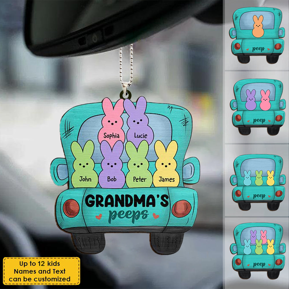Grandma's Gift - Family Personalized Custom Car Shaped Home Ornament